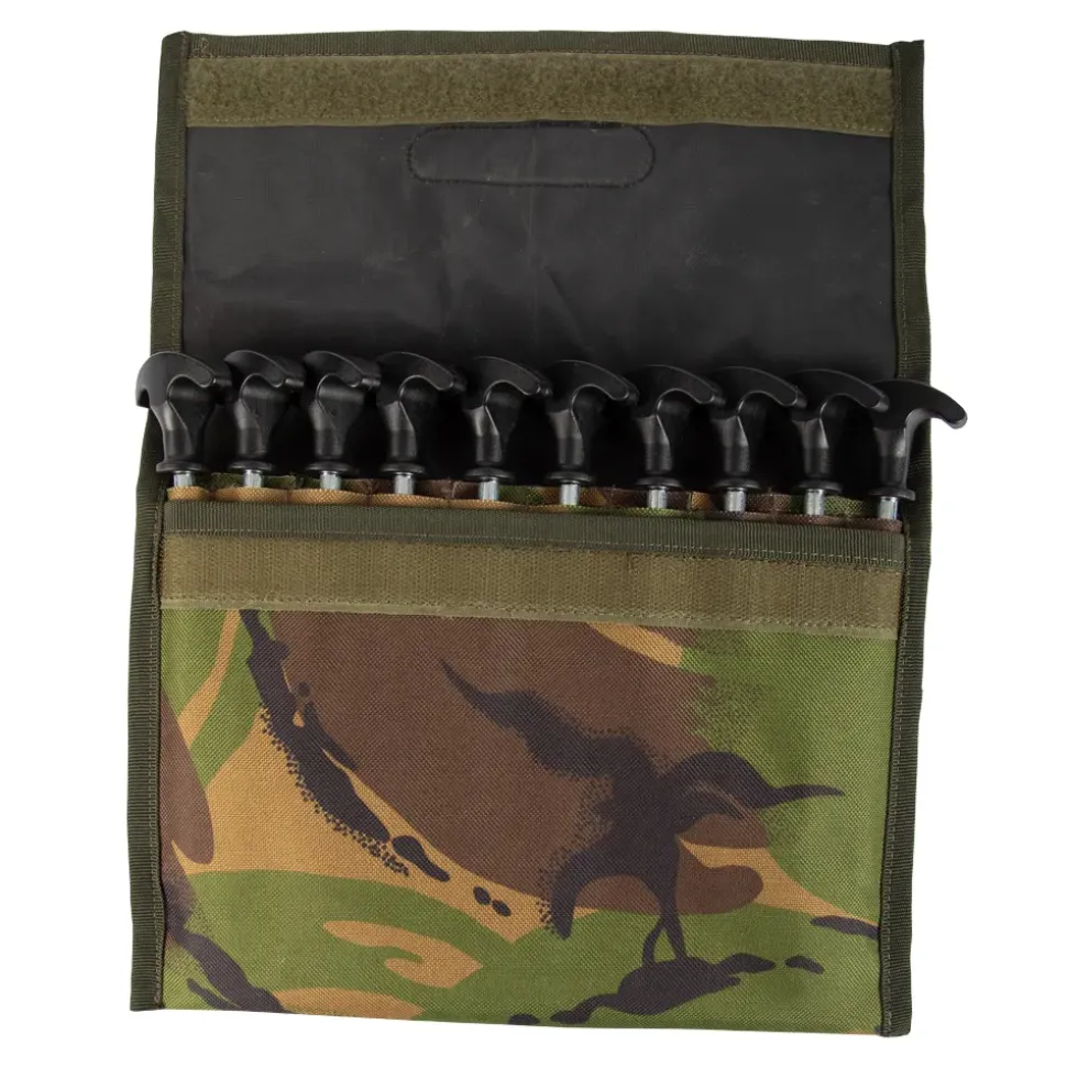 Advanta Heavy Duty Bivvy Peg Set X10 & Camo Pouch