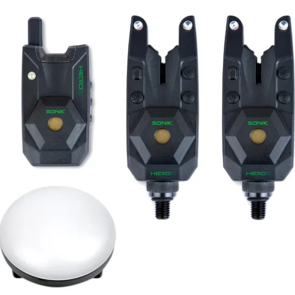Sonik Herox Bite Alarm Set + Bivvy Lamp